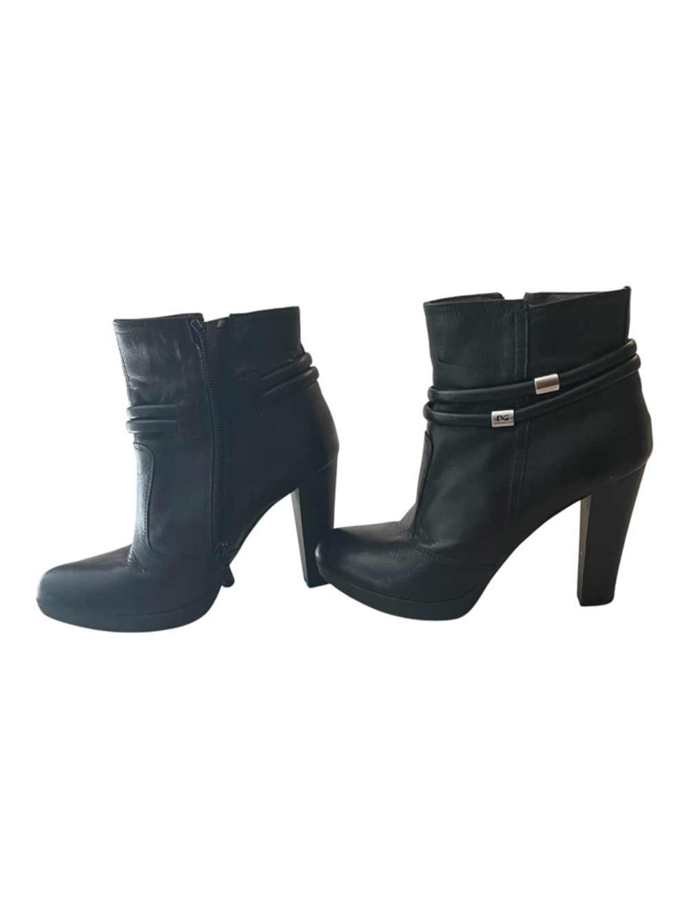 Nero Giardini Black Leather High-Heel Ankle Boots
